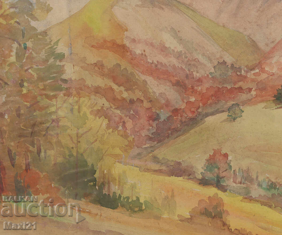 Ακουαρέλα τοπίο φύση - 6