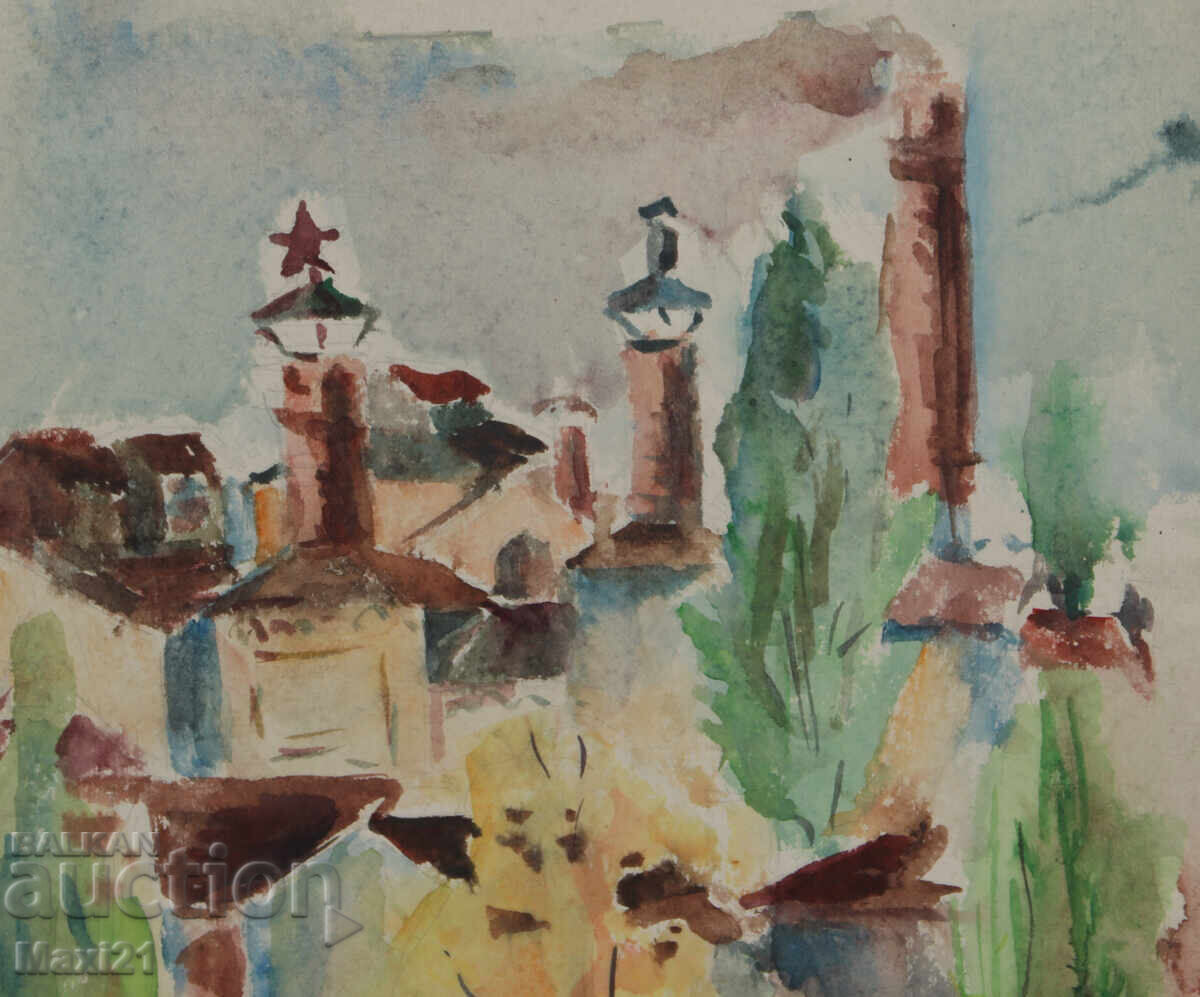 Delivery of Painting watercolor cityscape Delivery of Painting watercolor cityscape