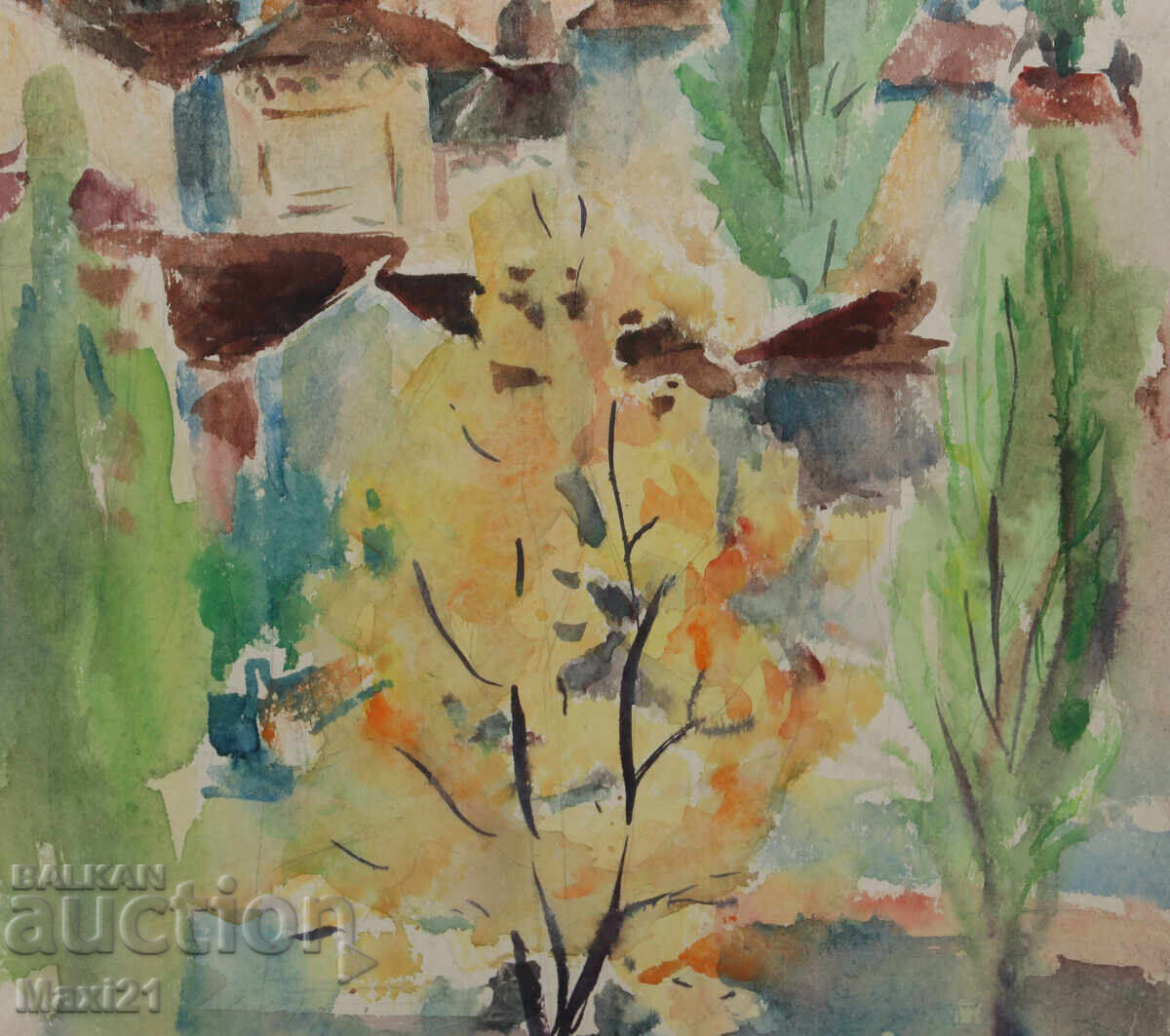 Painting watercolor cityscape - 6 Painting watercolor cityscape - 6