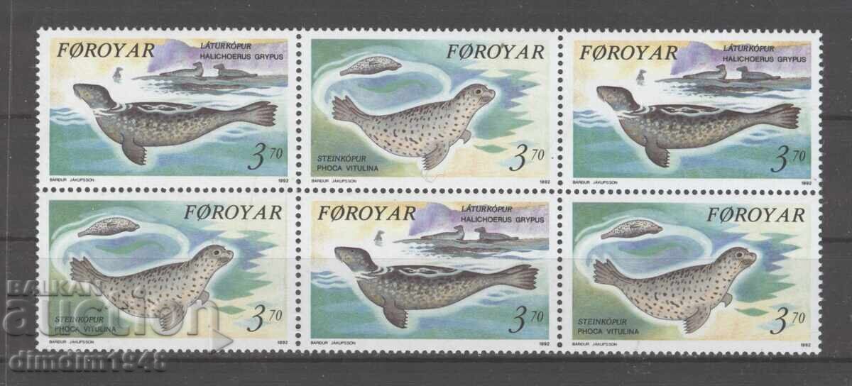 Foroyar 1992 - Морска фауна,пълна серия ,чиста