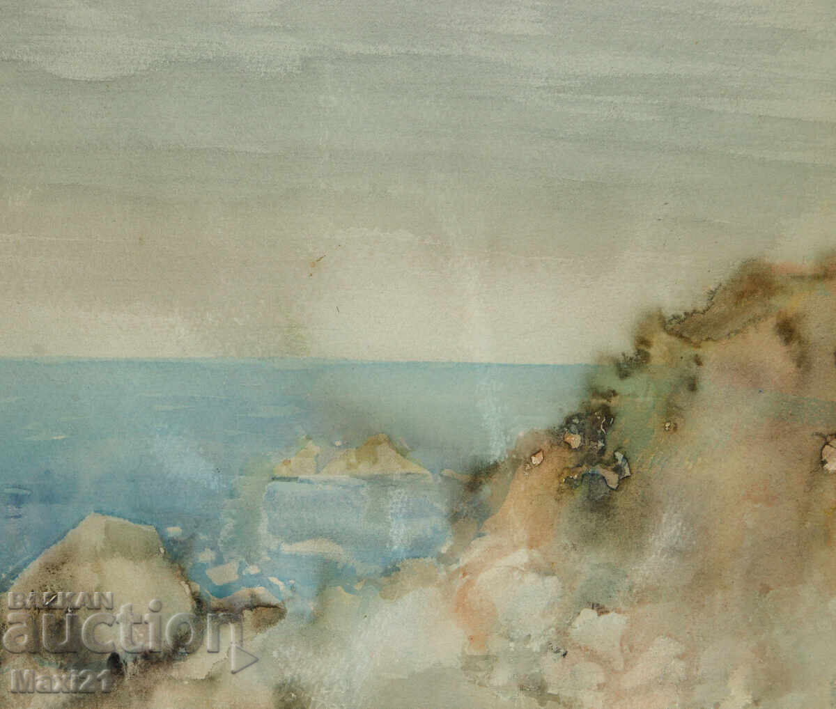 Παράδοση Παλιά θαλασσογραφία με ακουαρέλα