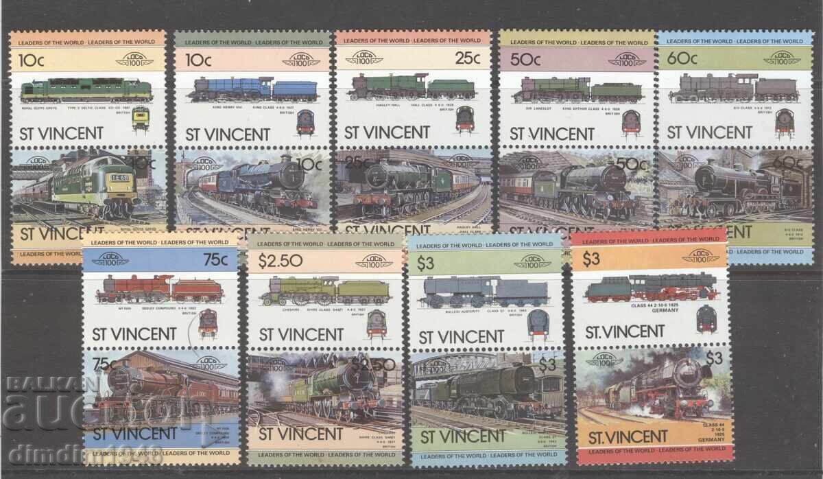 Сен Винсент - Локомотиви,пълна серия чиста
