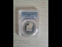5  лева 1973 ,PR66DCAM,Септемврийско въстат, БЗЦ от стотинка