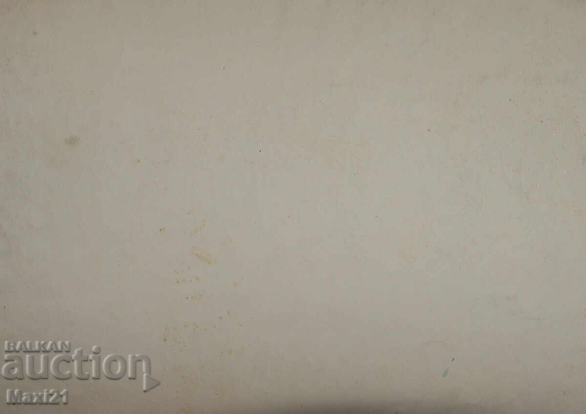 Pictură veche acuarelă peisaj natural toamnă aurie - 7