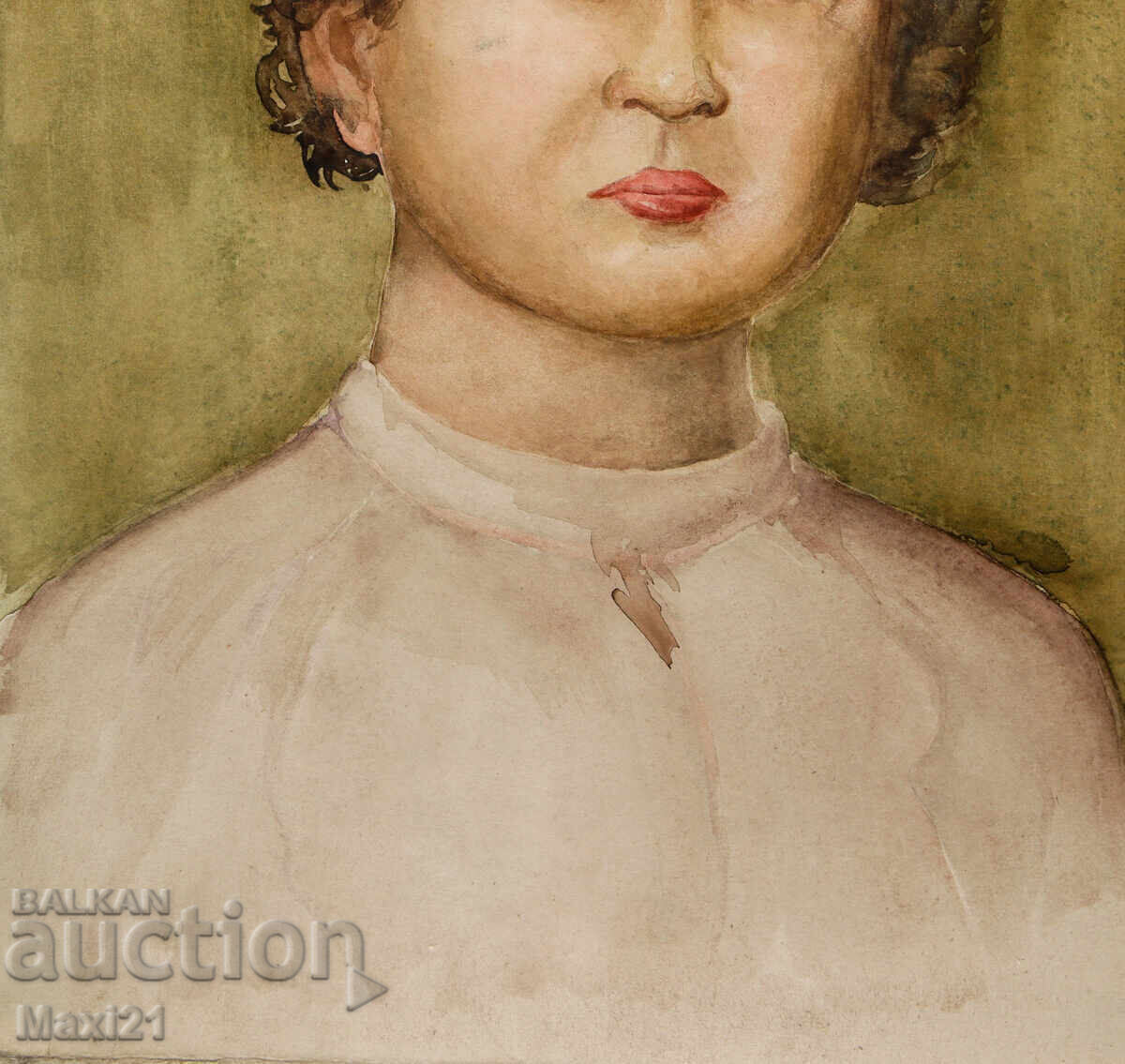 Tablou vechi, portret de copil - 6