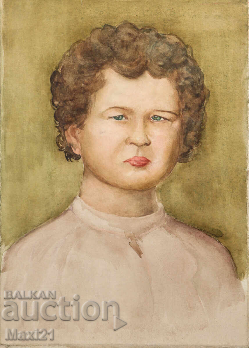 Tablou vechi, portret de copil