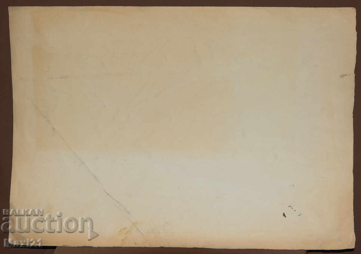 Tablou vechi acuarelă manifestație - 6