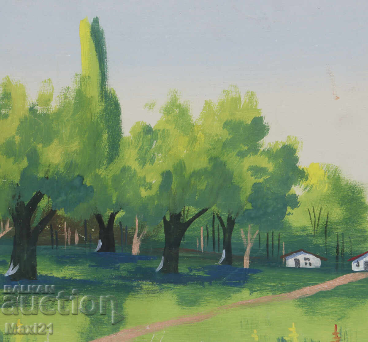 Old gouache painting, genre scene, landscape, nature - 5 Old gouache painting, genre scene, landscape, nature - 5