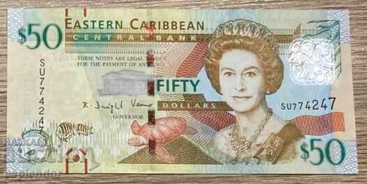 50 East Caribbean Dollars, 2012-2015, UNC