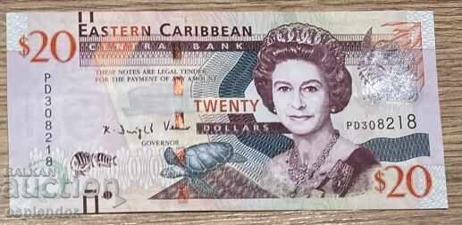 20 East Caribbean Dollars, 2012-2015, UNC
