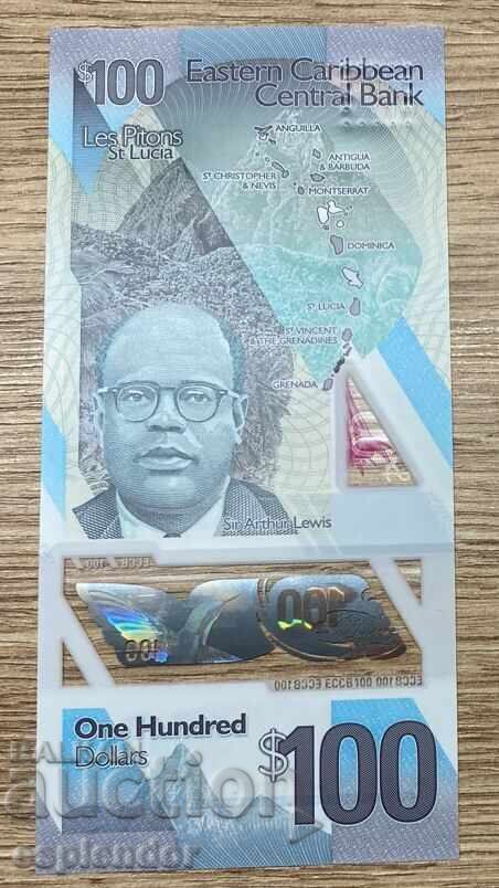 100 East Caribbean Dollars, 2019, UNC, Polymer with price 61.00 BGN | € 31.19 100 East Caribbean Dollars, 2019, UNC, Polymer with price 61.00 BGN | € 31.19