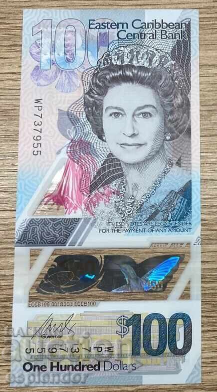 100 East Caribbean Dollars, 2019, UNC, Polymer 100 East Caribbean Dollars, 2019, UNC, Polymer