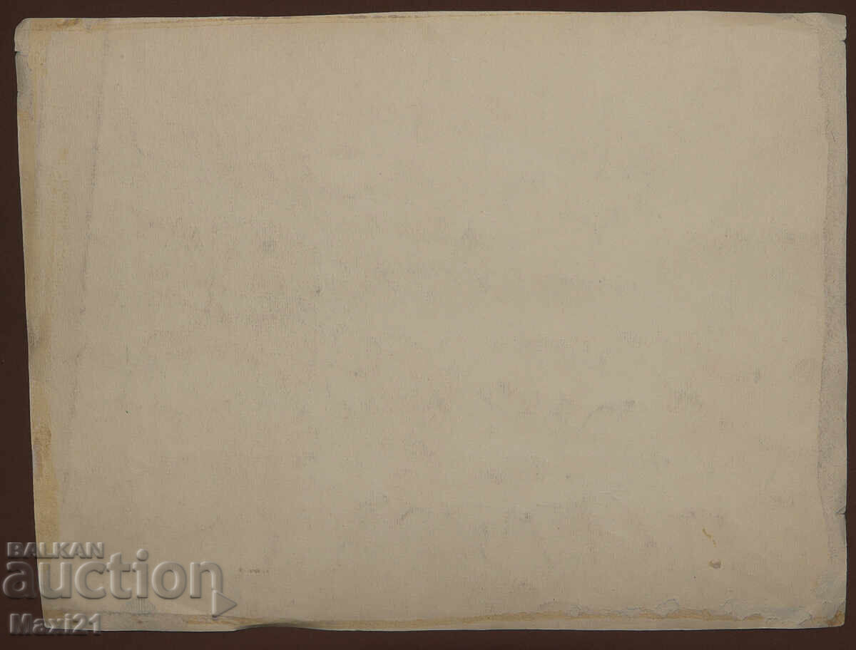 Παλαιός πίνακας γκουάς όμορφο ορεινό τοπίο λίμνη - 7