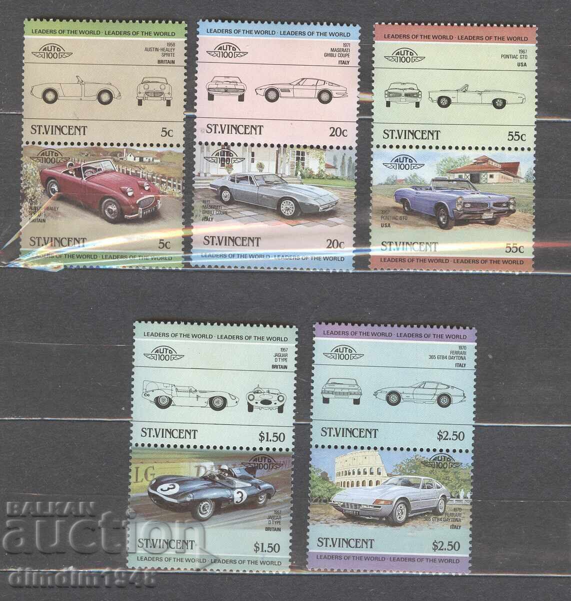 Saint Vincent 1984 - Cars, complete series, mint, no hinge marks