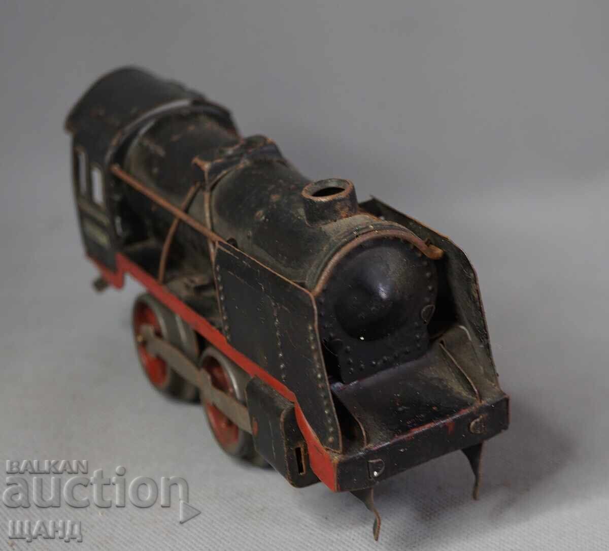 Δημοπρασία Παλιό Γερμανικό Μεταλλικό μηχανικό παιχνίδι τρένο ατμομηχανή
