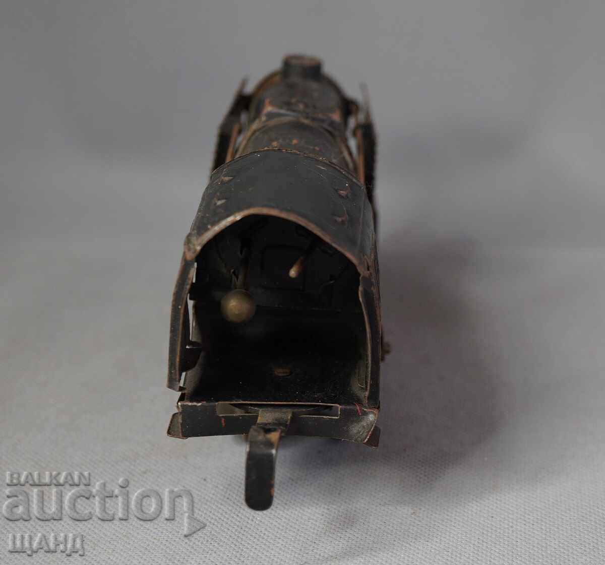 Παράδοση Παλιό Γερμανικό Μεταλλικό μηχανικό παιχνίδι τρένο ατμομηχανή