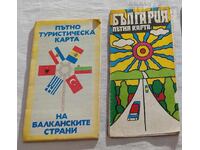 BULGARIA ȚĂRILE BALCANICE HARȚI RUTIERE VECHI LOT 2 BUCĂȚI