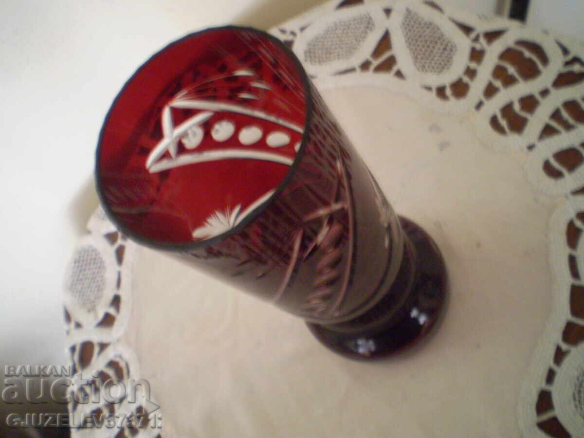 Crystal vase red crystal height 21.5 cm with price 110.00 BGN | € 56.24