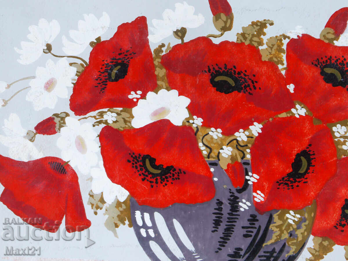 Доставка на Картина гваш натюрморт ваза с макове