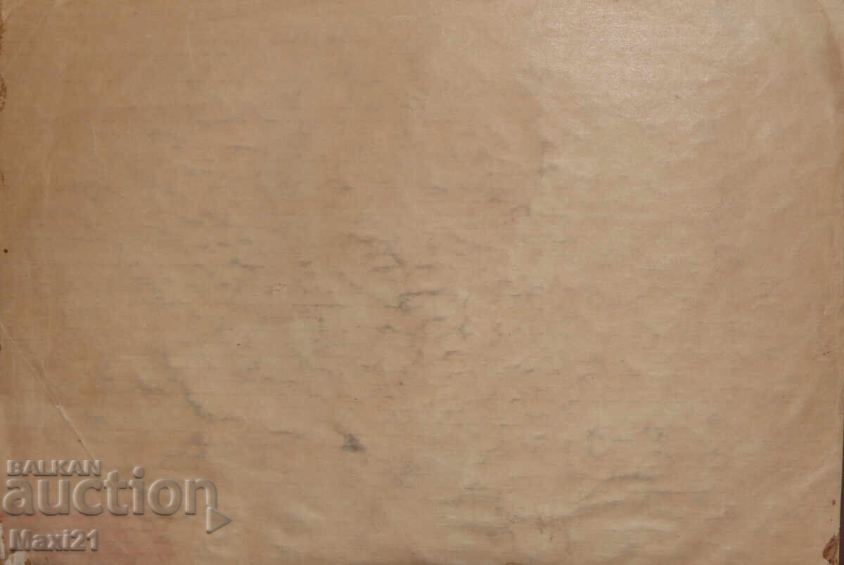 Παλιός πίνακας γκουάς βραχώδους θαλάσσιου τοπίου - 6