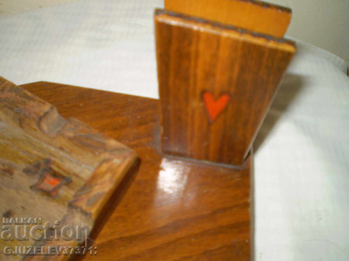 Set de birou din lemn, scrumieră și suporturi - 5