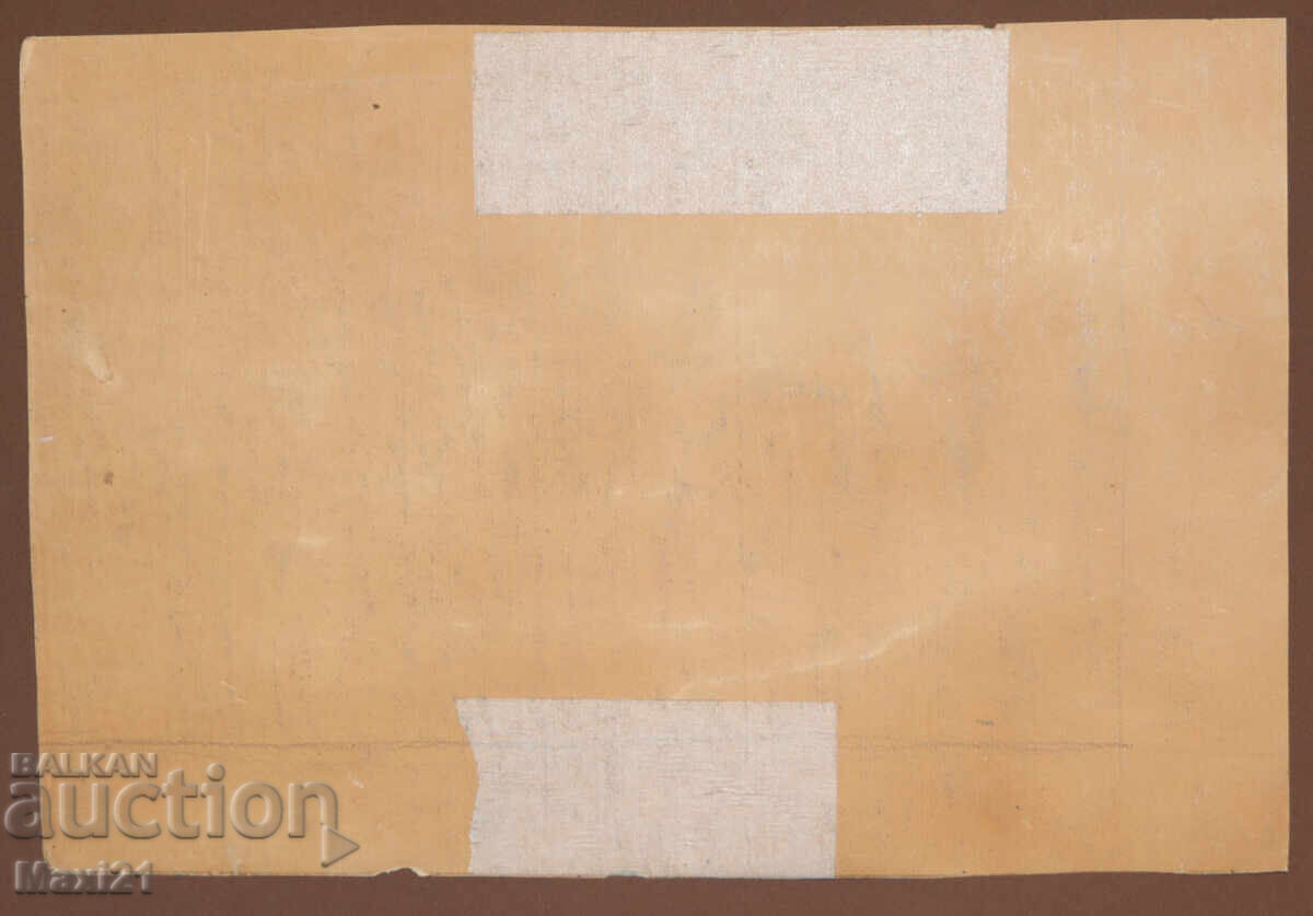 Old landscape painting, gouache, rural scene - 7