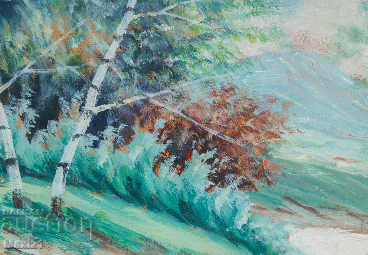 Delivery of Oil painting natural landscape lake