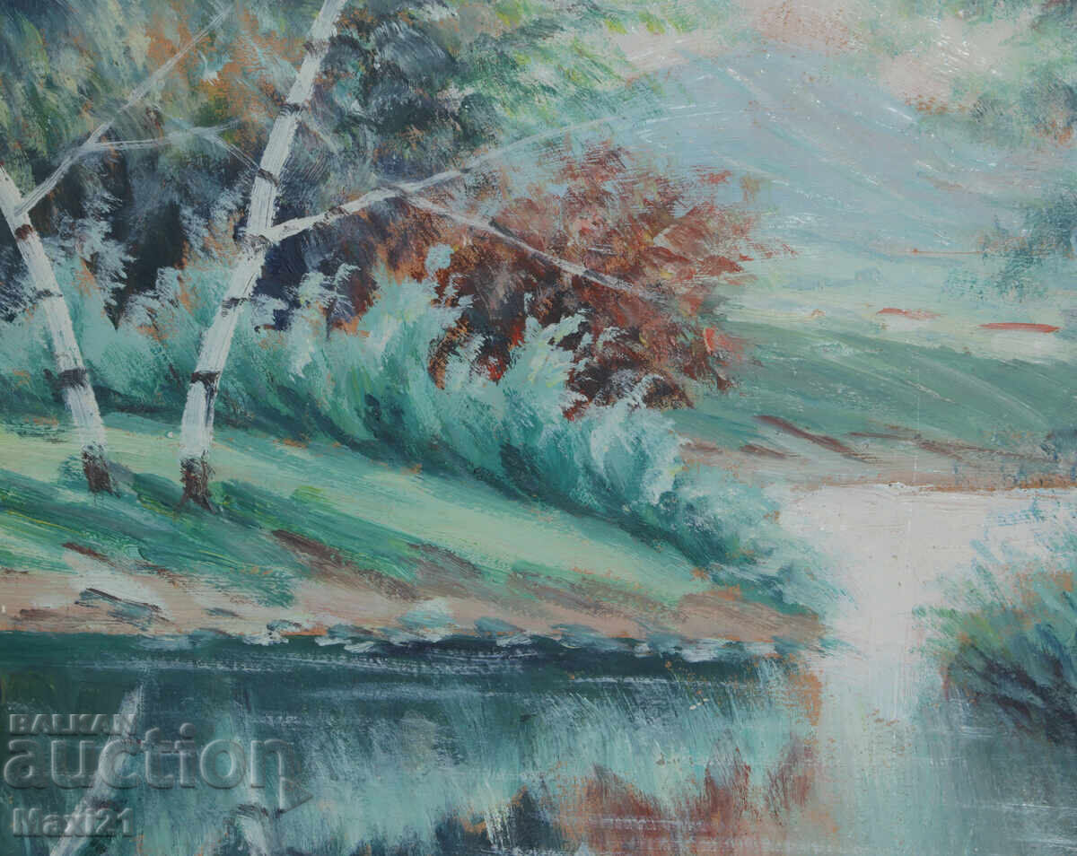 Oil painting natural landscape lake - 5