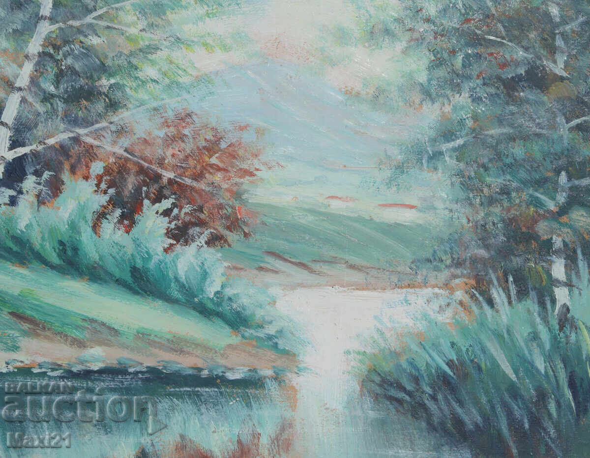 Oil painting natural landscape lake - 6