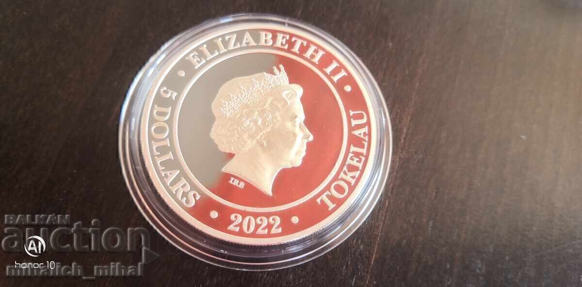Licitație SILVER 1 OZ 2022 TOKELAU GODDESS EUROPE ZEITĂ uncie