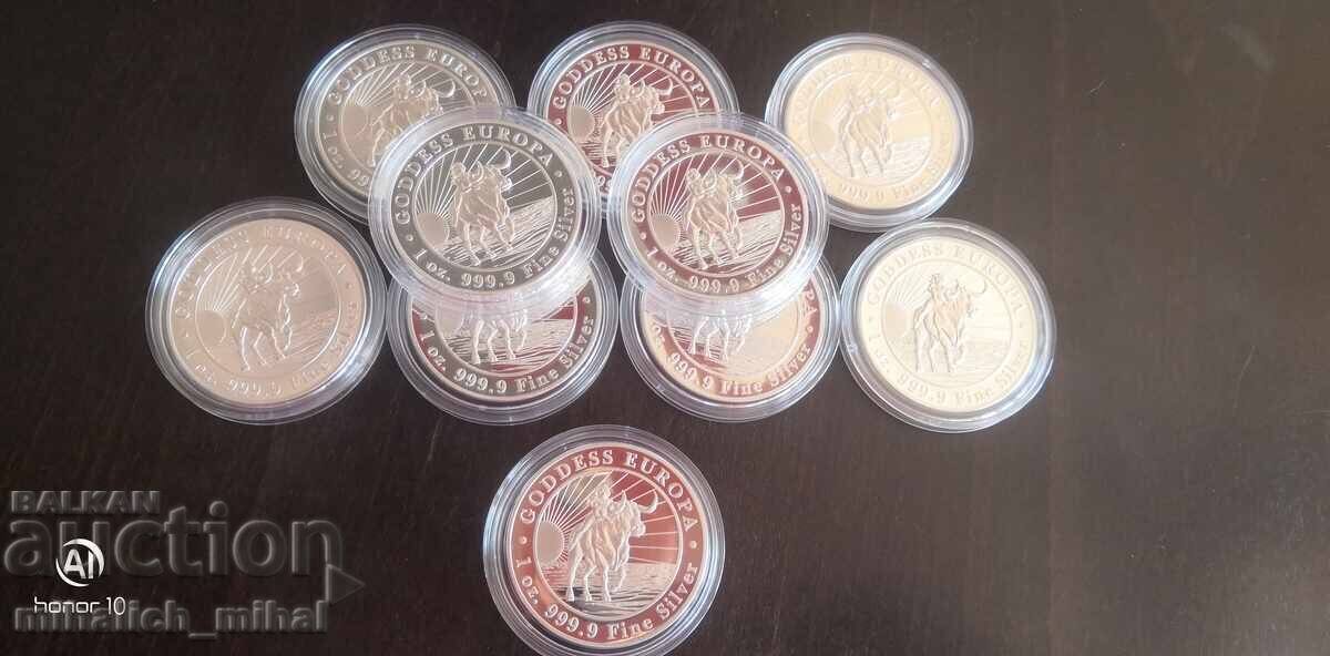 SILVER 1 OZ 2022 TOKELAU GODDESS EUROPE GODDESS ounce SILVER 1 OZ 2022 TOKELAU GODDESS EUROPE GODDESS ounce