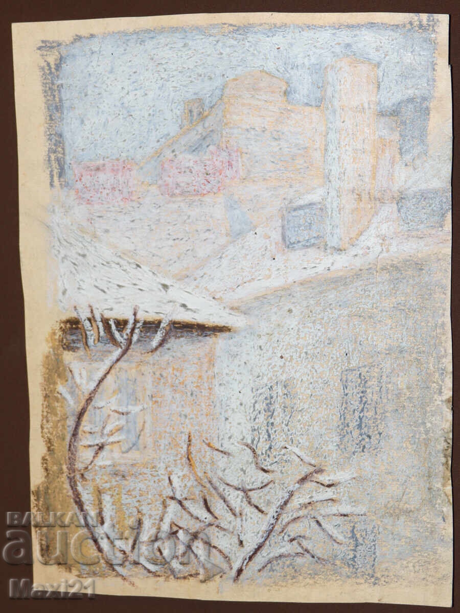 Old painting, cityscape, gouache, pastel with price 200.00 BGN | € 102.26