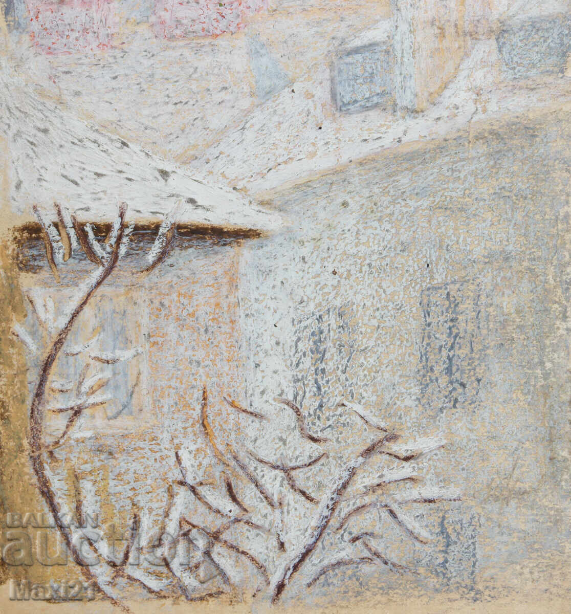 Old painting, cityscape, gouache, pastel - 5