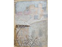 Old painting, cityscape, gouache, pastel