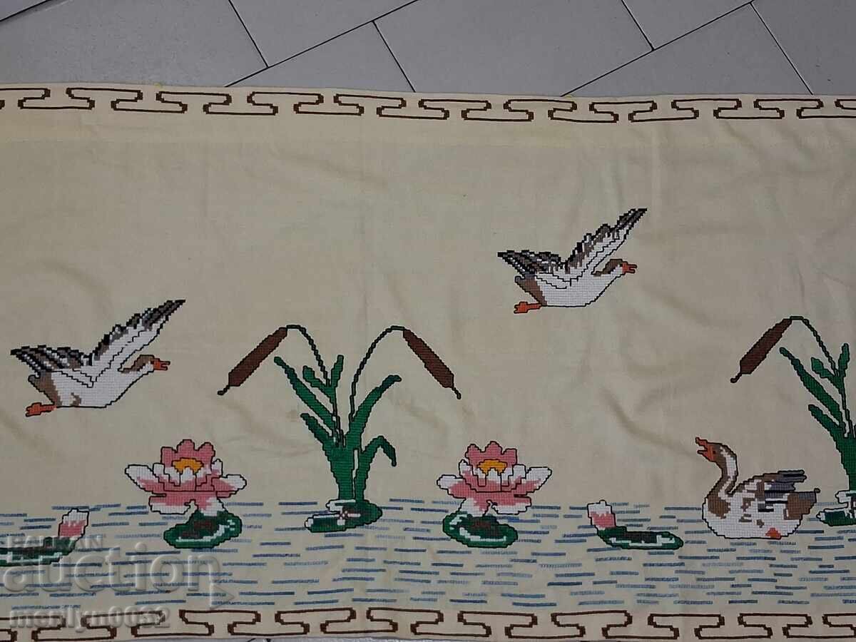 Hand-embroidered carpet costume interior item from the 1940s - 7