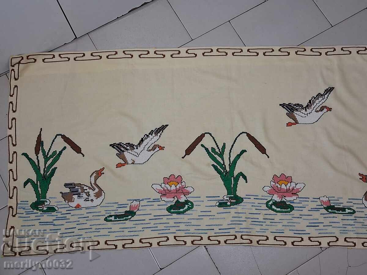 Hand-embroidered carpet costume interior item from the 1940s