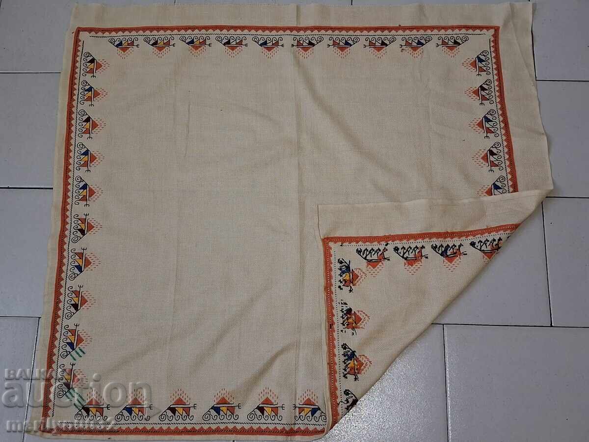 Auction  Old embroidered check, tablecloth, milo, Bulgarian embroidery