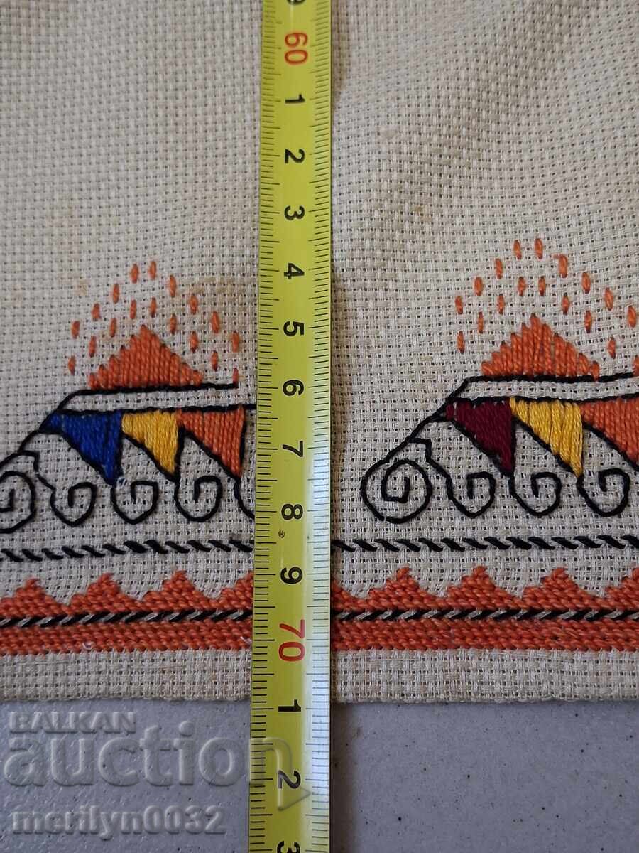 Old embroidered check, tablecloth, milo, Bulgarian embroidery - 5