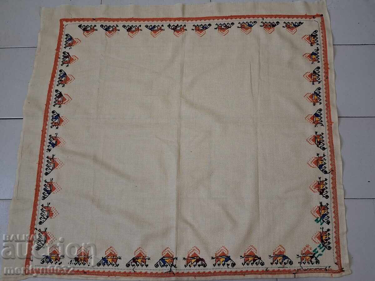 Old embroidered check, tablecloth, milo, Bulgarian embroidery - 6
