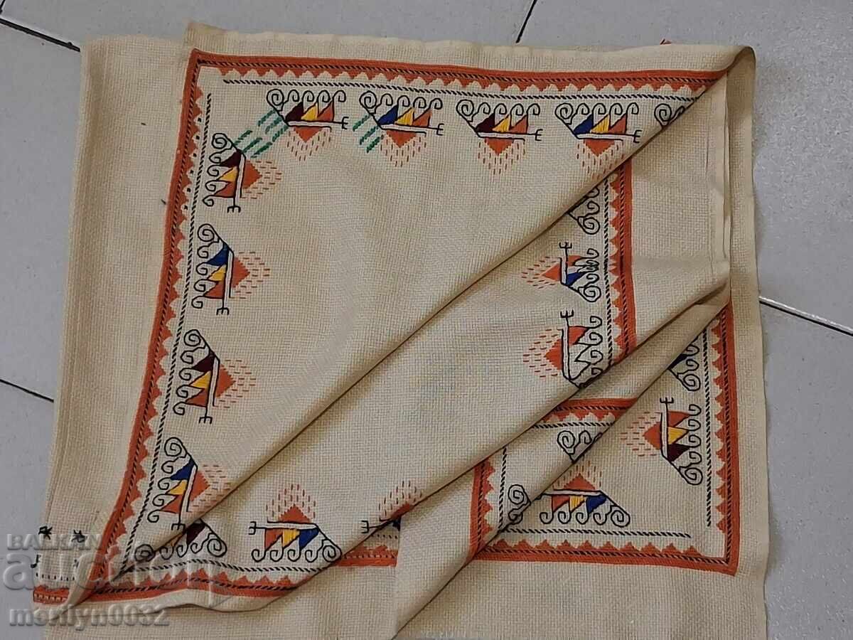 Old embroidered check, tablecloth, milo, Bulgarian embroidery - 7