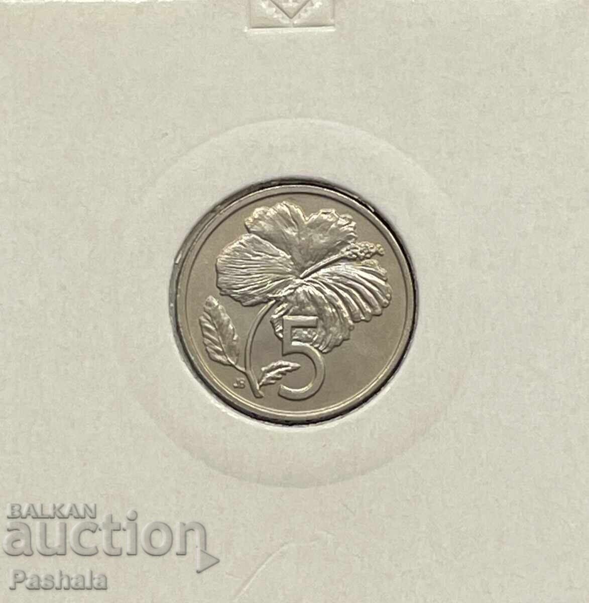 Острови Кук 5 цента 1974 г.