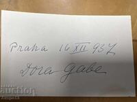 Δώρα Γκαμπέ Αυτόγραφο 1937