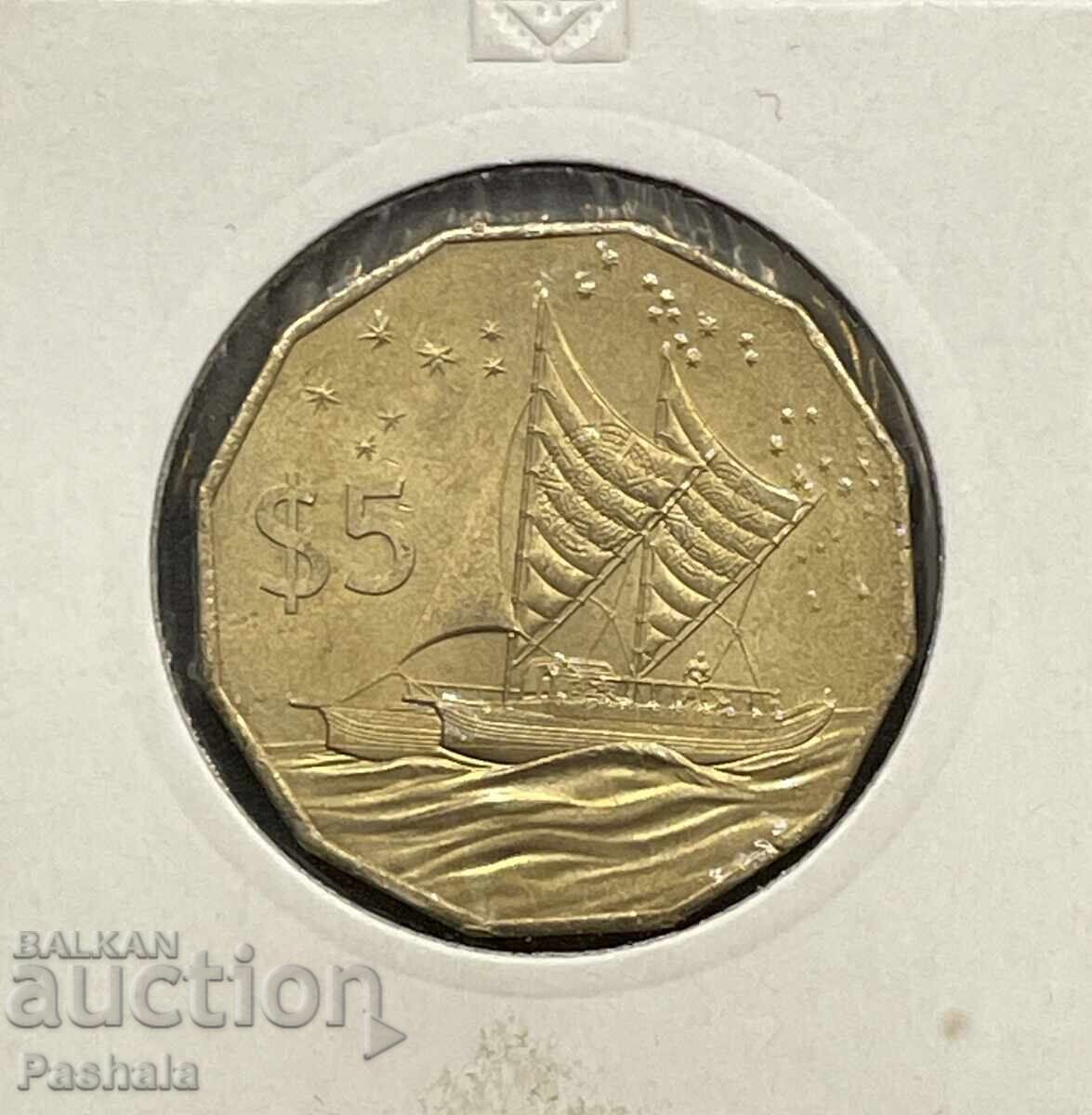 Νήσοι Κουκ 5 δολάρια 2015 Νήσοι Κουκ 5 δολάρια 2015