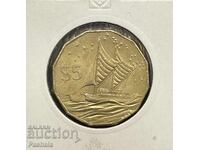 Острови Кук 5 долара 2015 г.