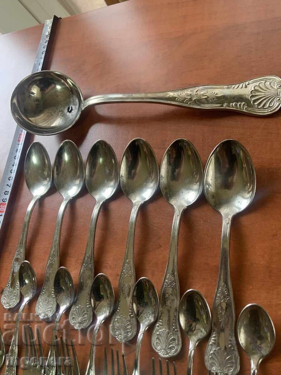 SILVER-PLATED EATING UTENSILS - MARKED 800 WEIGHT - 1350 GR with price 128.00 BGN | € 65.45