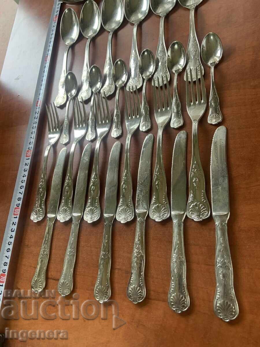 SILVER-PLATED EATING UTENSILS - MARKED 800 WEIGHT - 1350 GR - 5