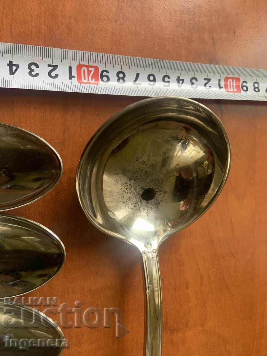 SILVER-PLATED EATING UTENSILS - MARKED 800 WEIGHT - 1350 GR - 6