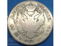 Poland 2 zlotys 1821 Russian Tsar and King of Poland Alexander I