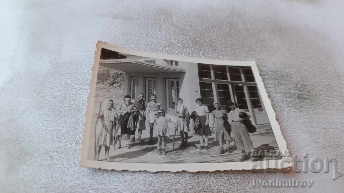 Photo Vratsa Men women and children in front of the Teachers' Station 1941