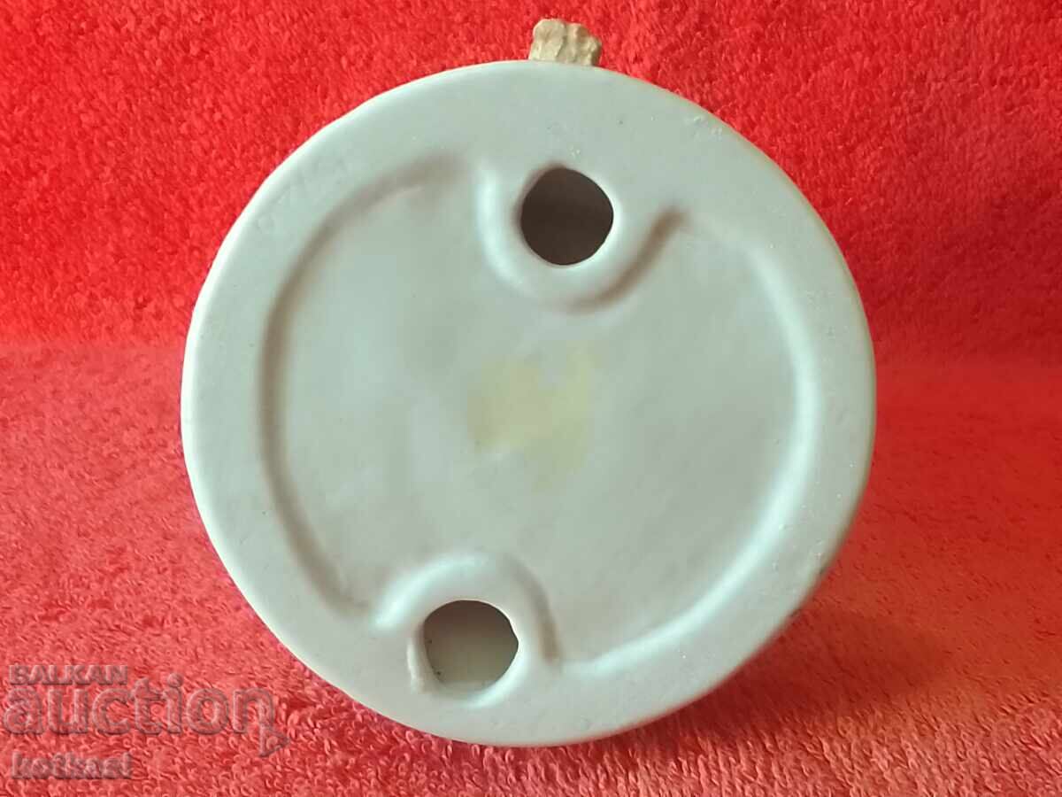 Old porcelain figure of an Angel sitting on a ball - 6